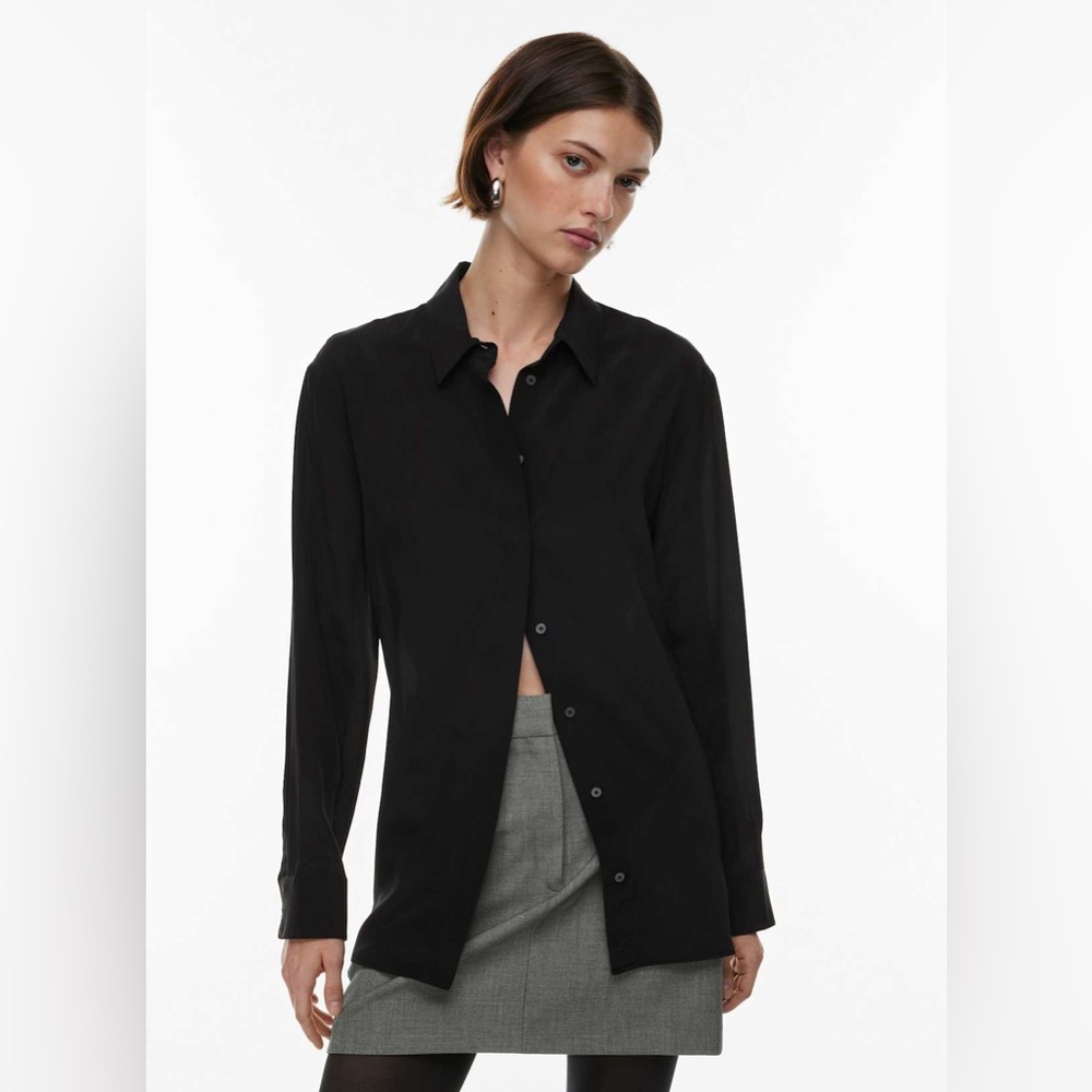 Babaton Academy Silk Blouse, Black